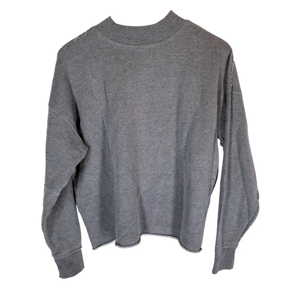 47 Brand OSU Cowboys Sweatshirt Large Gray Orange Cropped Hem College - Picture 2 of 12